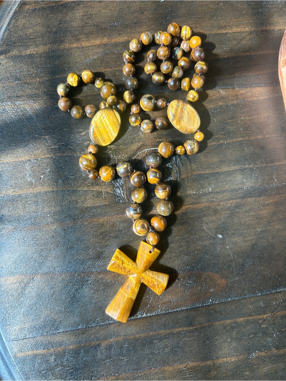 Tiger's Eye Cross Necklace